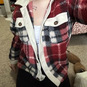Sherpa plaid jacket